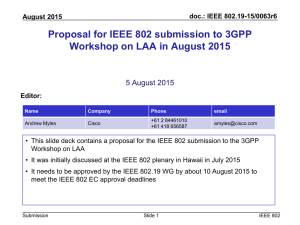 Proposal for IEEE 802 submission to 3GPP 5 August 2015