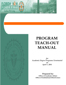 PROGRAM TEACH-OUT MANUAL