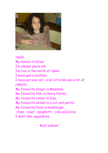 Hello! My name’s Cristina. I’m eleven years old.