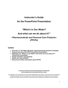 Instructor’s Guide for the PowerPoint Presentation “What’s in Our Water?