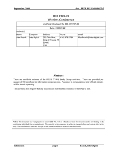 IEEE P802.19 Wireless Coexistence September 2009