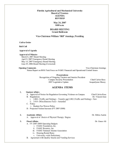 Florida Agricultural and Mechanical University Board of Trustees AGENDA May 24, 2007