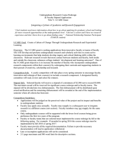 Undergraduate Research Course Redesign &amp; Faculty Stipend Application Title V- I-CARE Grant