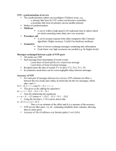 NTP - synchronisation of servers