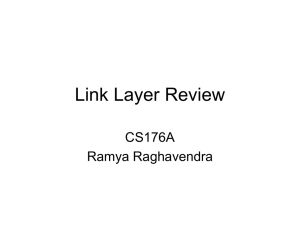 Link Layer Review CS176A Ramya Raghavendra