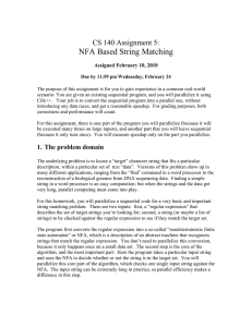 NFA Based String Matching  CS 140 Assignment 5: