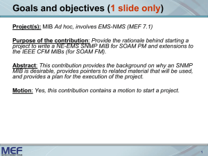 Goals and objectives ( ) 1 slide only