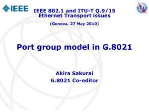 Port group model in G.8021 IEEE 802.1 and ITU-T Q.9/15 Akira Sakurai