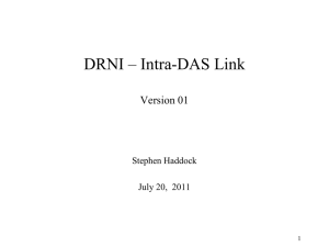 DRNI – Intra-DAS Link Version 01 Stephen Haddock July 20,  2011