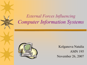 Computer Information Systems External Forces Influencing Kolganova Natalia AMN 195