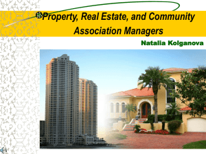 Property, Real Estate, and Community Association Managers Natalia Kolganova