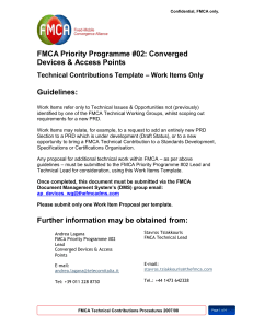 FMCA Priority Programme #02: Converged Devices &amp; Access Points  Guidelines: