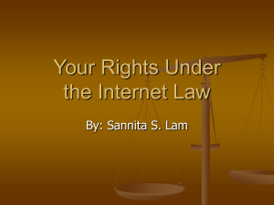 Your Rights Under the Internet Law By: Sannita S. Lam