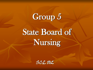 Group 5 State Board of Nursing SCL 102