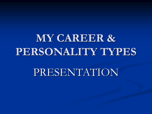 MY CAREER &amp; PERSONALITY TYPES PRESENTATION