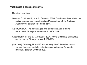 What makes a species invasive? Required readings: