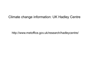 Climate change information: UK Hadley Centre