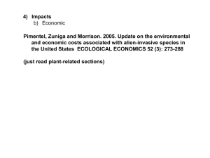 4) Impacts Pimentel, Zuniga and Morrison. 2005. Update on the environmental