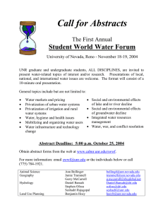 Call for Abstracts Student World Water Forum The First Annual