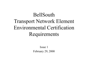 BellSouth Transport Network Element Environmental Certification Requirements