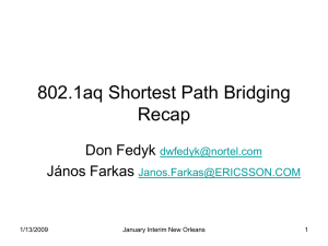 802.1aq Shortest Path Bridging Recap  János Farkas