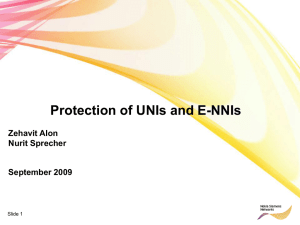 Protection of UNIs and E-NNIs Zehavit Alon Nurit Sprecher September 2009