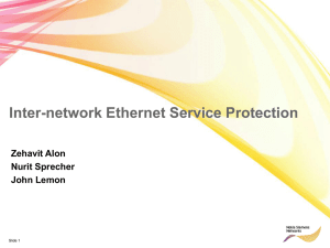 Inter-network Ethernet Service Protection Zehavit Alon Nurit Sprecher John Lemon
