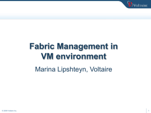 Fabric Management in VM environment Marina Lipshteyn, Voltaire © 2009 Voltaire Inc.