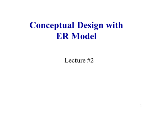 Conceptual Design with ER Model Lecture #2 1