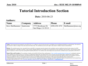 Tutorial Introduction Section Date: Authors: doc.: IEEE 802.19-10/0089r0