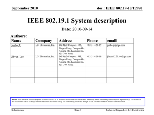 IEEE 802.19.1 System description Date: Authors: Name