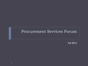 Procurement Services Forum Fall 2012 1