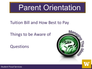 Parent Orientation Tuition Bill and How Best to Pay Questions