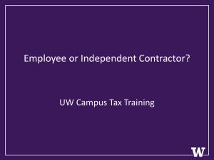 Employee or Independent Contractor? UW Campus Tax Training