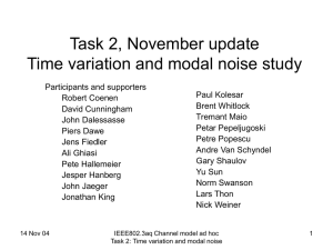 Task 2, November update Time variation and modal noise study