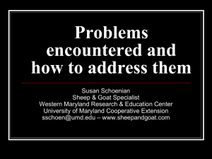 Problems encountered and how to address them