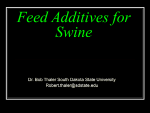 Feed Additives for Swine Dr. Bob Thaler South Dakota State University