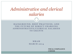 Administrative and clerical salaries