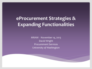 eProcurement Strategies &amp; Expanding Functionalities MRAM  - November 14, 2013 David Wright