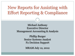 New Reports for Assisting with Effort Reporting &amp; Compliance
