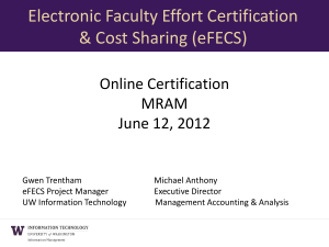 Electronic Faculty Effort Certification &amp; Cost Sharing (eFECS) Online Certification MRAM