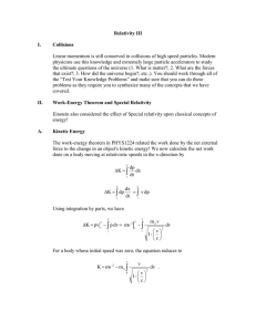 Relativity III  I. Collisions