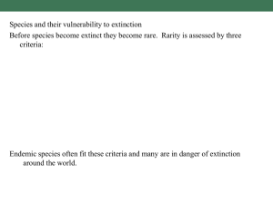 Species and their vulnerability to extinction