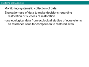 Monitoring-systematic collection of data Evaluation-use of data to make decisions regarding
