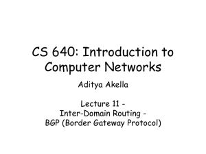 CS 640: Introduction to Computer Networks Aditya Akella Lecture 11 -