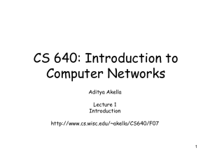 CS 640: Introduction to Computer Networks Aditya Akella Lecture 1