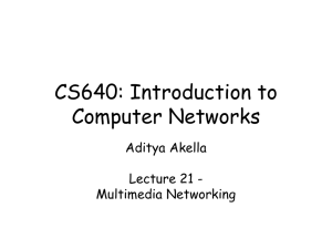 CS640: Introduction to Computer Networks Aditya Akella Lecture 21 -