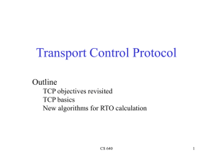 Transport Control Protocol Outline TCP objectives revisited TCP basics