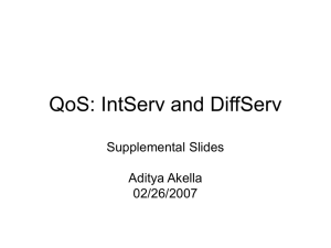 QoS: IntServ and DiffServ Supplemental Slides Aditya Akella 02/26/2007