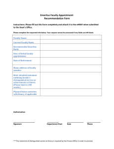 Emeritus Faculty Appointment Recommendation Form